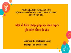 Một số biện pháp giúp học sinh lớp 5 ghi nhớ cấu trúc câu