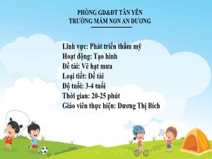 Bài giảng Mầm non Lớp Mầm - Đề tài: Vẽ hạt mưa - Dương Thị Bích
