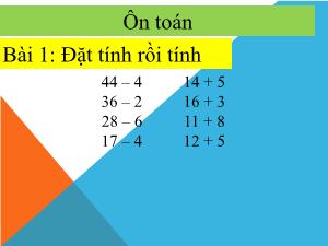 Bài tập ôn tập Toán + Tiếng Việt 1