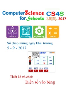 Thiết kế trò chơi Điền số vào bảng